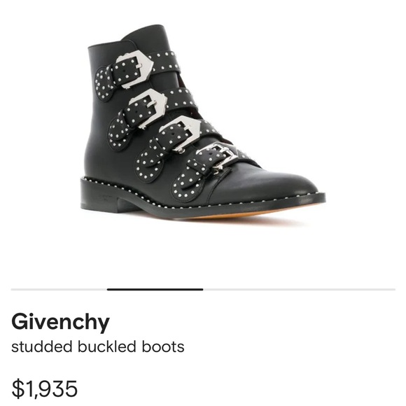 Givency Black Leather Buckle Moto Boots Size 41 EUR Size 11 US - Picture 3 of 10